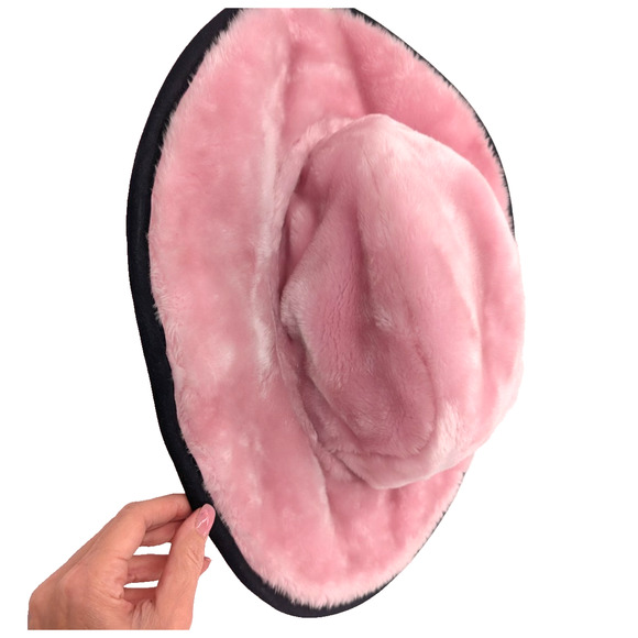 Vintage Goorin Bros Pink Fuzzy Faux Fur‎ Wide Brim Cowboy Western Hat Rare main image 16